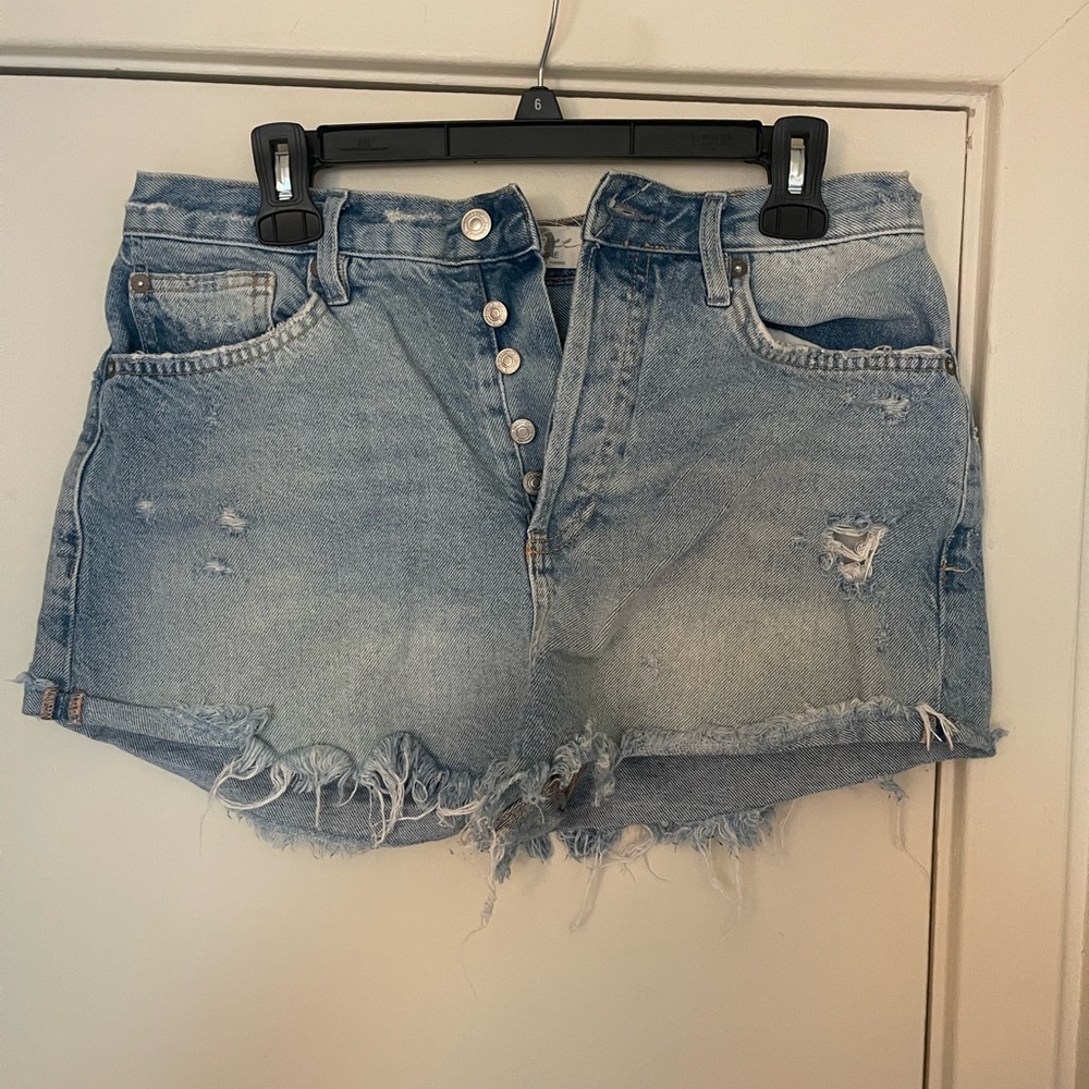 Free People distressed denim shorts